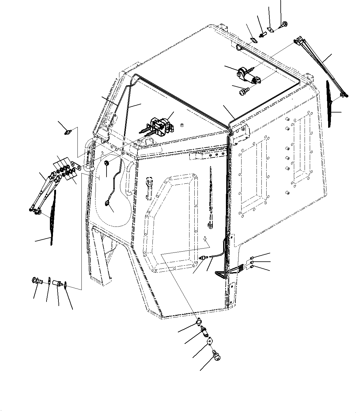 Komatsu parts book diagram for D85MS-15 S/N 2101-UP: CAB, FRONT AND REAR WIPER(#1006-1006)