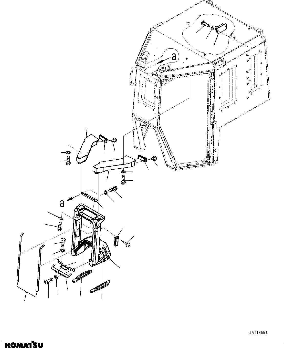 Komatsu parts book diagram for D85MS-15 S/N 2101-UP: CAB, AIR CONDITIONER DUCT(#1007-)