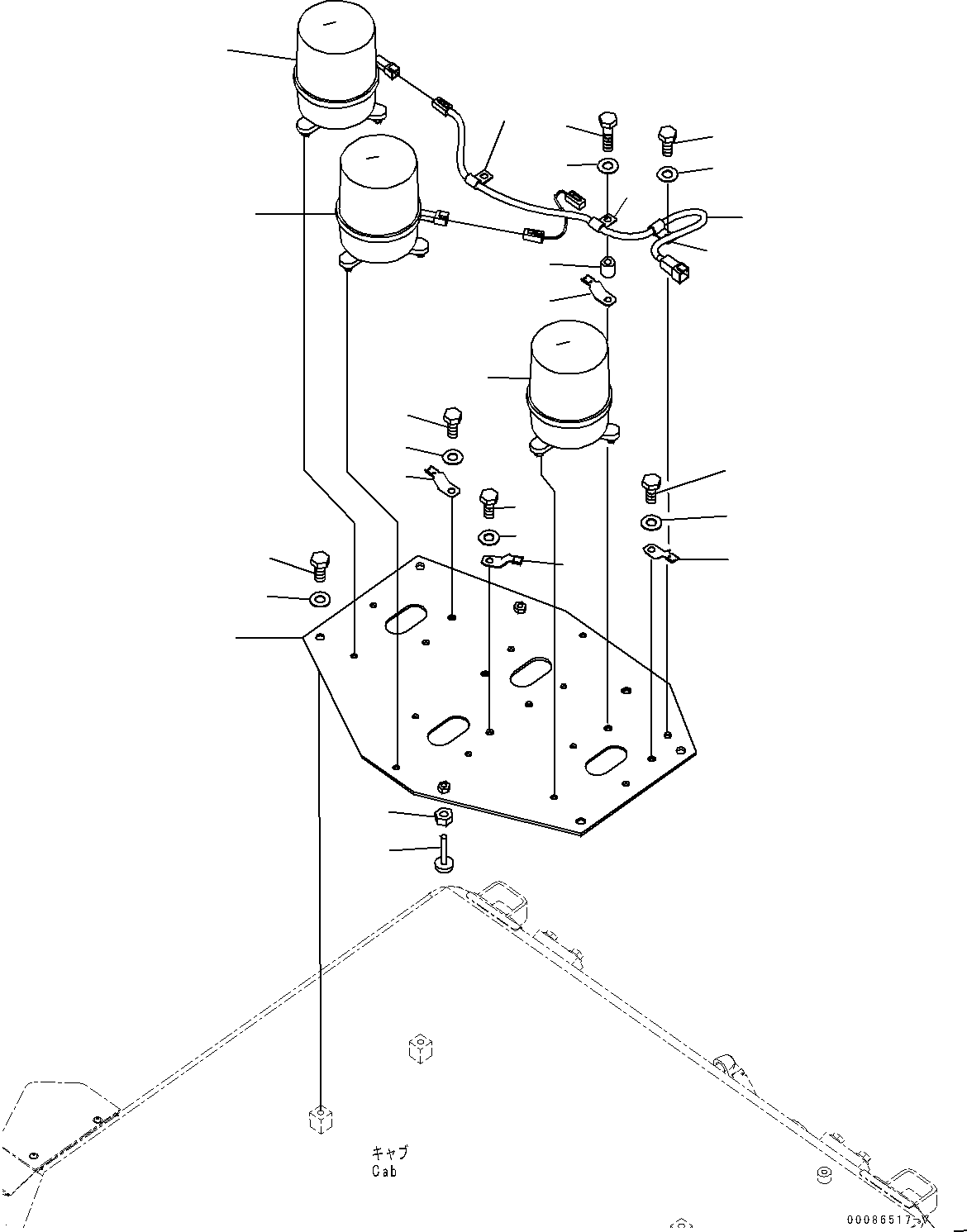 Komatsu parts book diagram for D85MS-15 S/N 2101-UP: RADIO CONTROL, BEACON LAMP(#1006-)