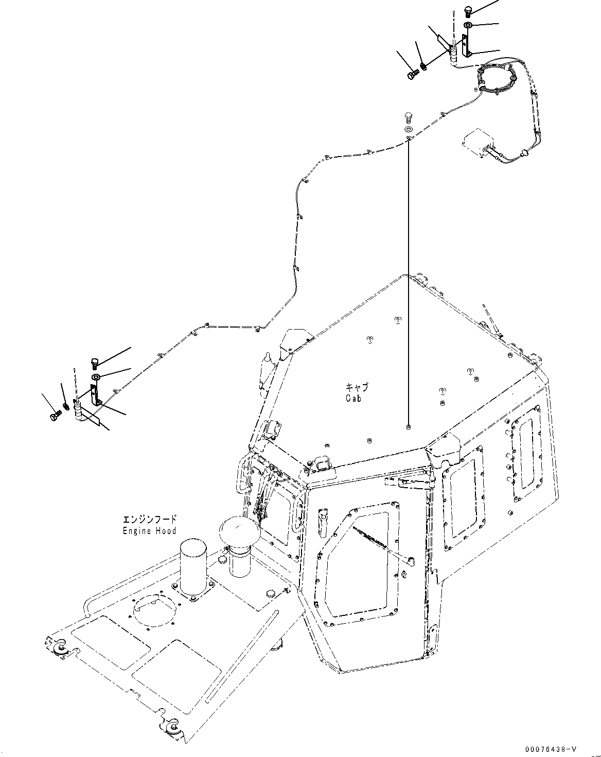 Komatsu parts book diagram for D85MS-15 S/N 2101-UP: RADIO CONTROL, ANTENNA (1/2)(#1006-)