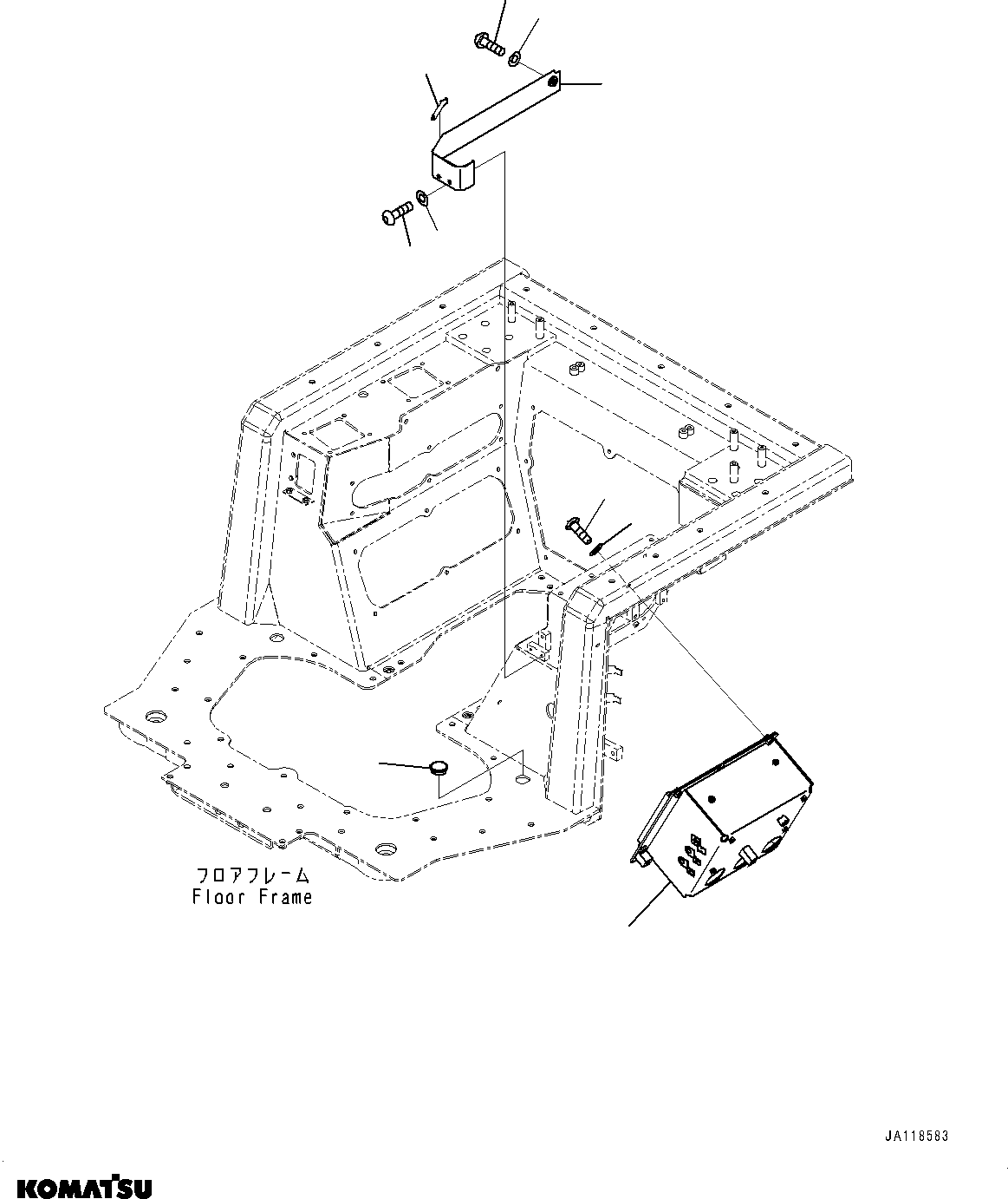 Komatsu parts book diagram for D85MS-15 S/N 2101-UP: FLOOR FRAME, CONTROLLER BOX(#2001-)