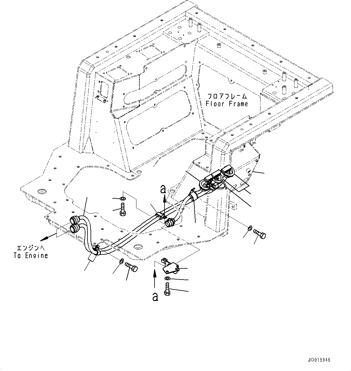 Komatsu parts book diagram for D85MS-15 S/N 2101-UP: FLOOR FRAME, WIRING HARNESS (2/3)(#2001-)