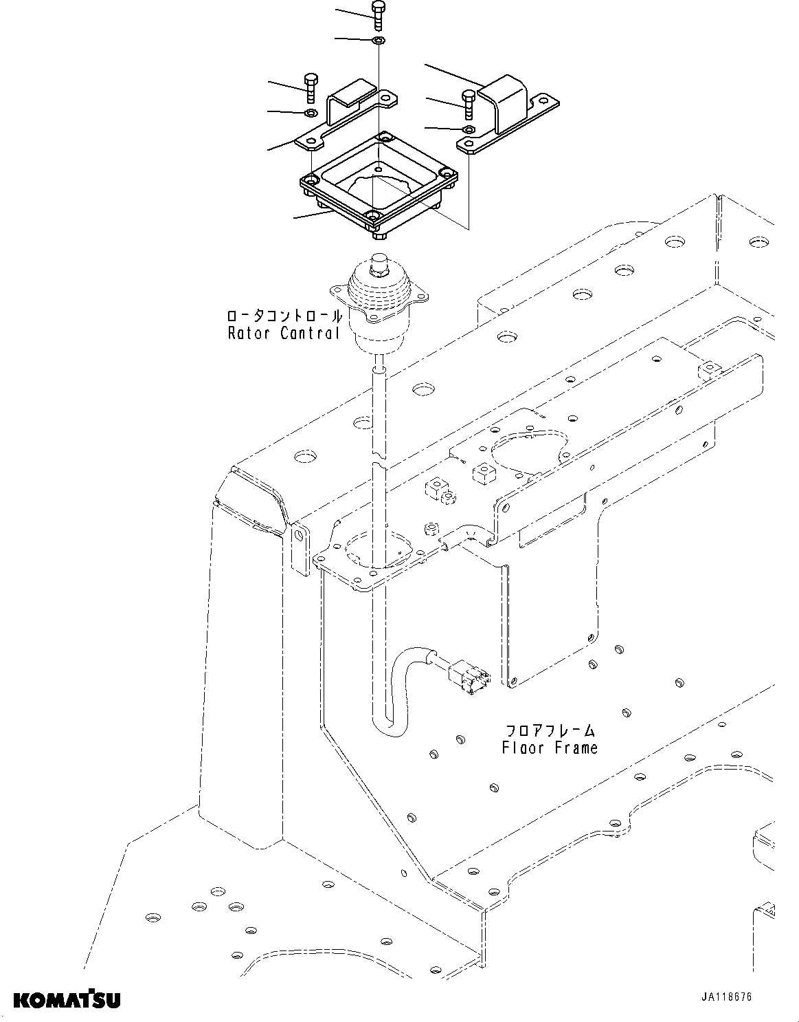 Komatsu parts book diagram for D85MS-15 S/N 2101-UP: FLOOR FRAME, ROTOR CONTROL(#2001-)
