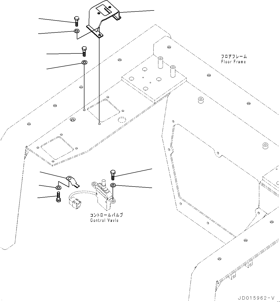 Komatsu parts book diagram for D85MS-15 S/N 2101-UP: FLOOR FRAME, MOUNTING(#2001-)