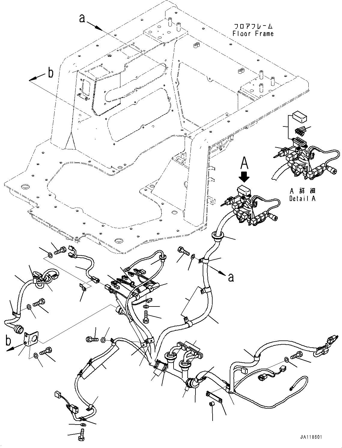 Komatsu parts book diagram for D85MS-15 S/N 2101-UP: FLOOR FRAME, WIRING HARNESS (3/3)(#2003-)