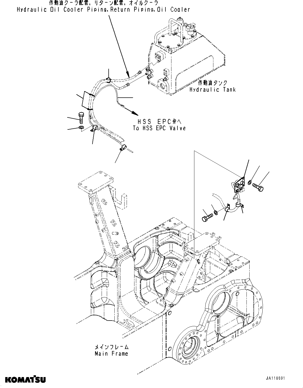 Komatsu parts book diagram for D85MS-15 S/N 2101-UP: WIRING HARNESS CLAMP, POWER TRAIN(#1006-)