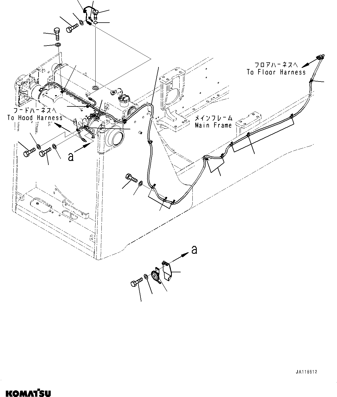 Komatsu parts book diagram for D85MS-15 S/N 2101-UP: RADIATOR GUARD, WIRING HARNESS (1/2)(#1006-)