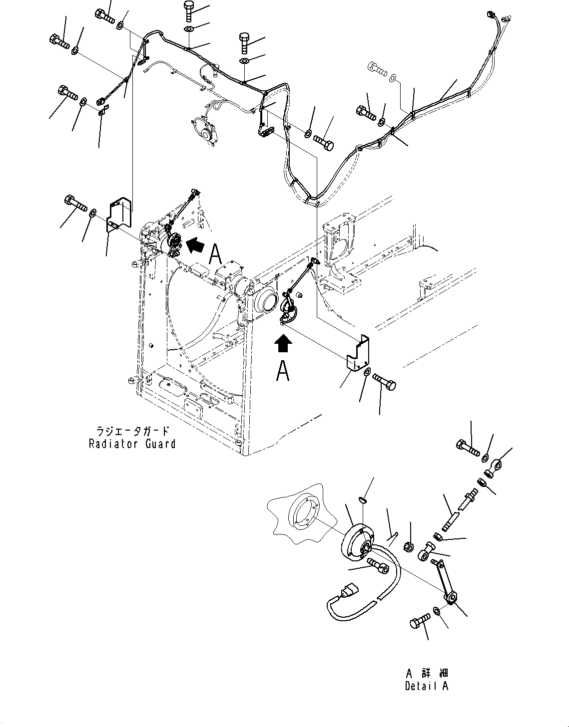 Komatsu parts book diagram for D85MS-15 S/N 2101-UP: RADIATOR GUARD, WIRING HARNESS (2/2)(#1006-)