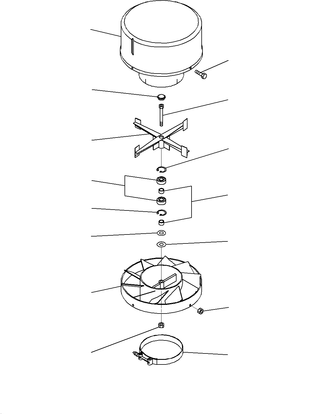 Komatsu parts book diagram for D85MS-15 S/N 2101-UP: PRE-CLEANER, (#1006-2000)