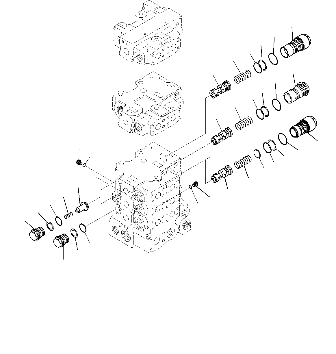 Komatsu parts book diagram for D85MS-15 S/N 2101-UP: FENDER, CONTROL VALVE (3/10)(#1006-)