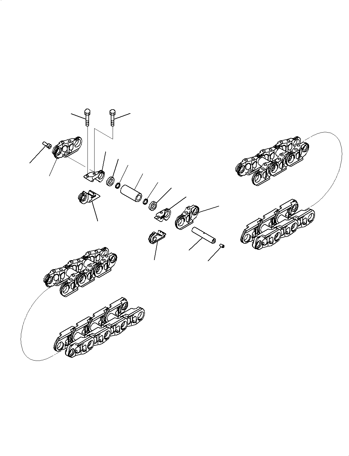 Komatsu parts book diagram for D85MS-15 S/N 2101-UP: TRACK LINK ASSEMBLY, (SUPPLY ONLY, 82 SET, SEALED AND LUBRICATED TYPE)(#1006-)