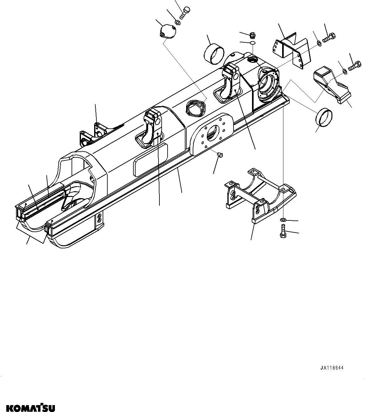 Komatsu parts book diagram for D85MS-15 S/N 2101-UP: TRACK FRAME, L.H.(#1006-)