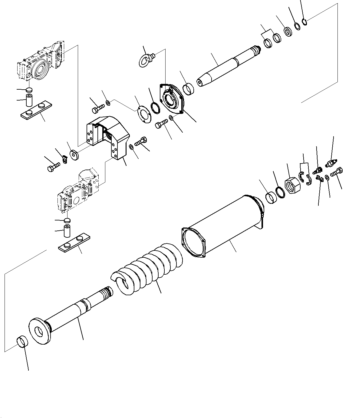 Komatsu parts book diagram for D85MS-15 S/N 2101-UP: TRACK FRAME, RECOIL SPRING, R.H.(#1006-)