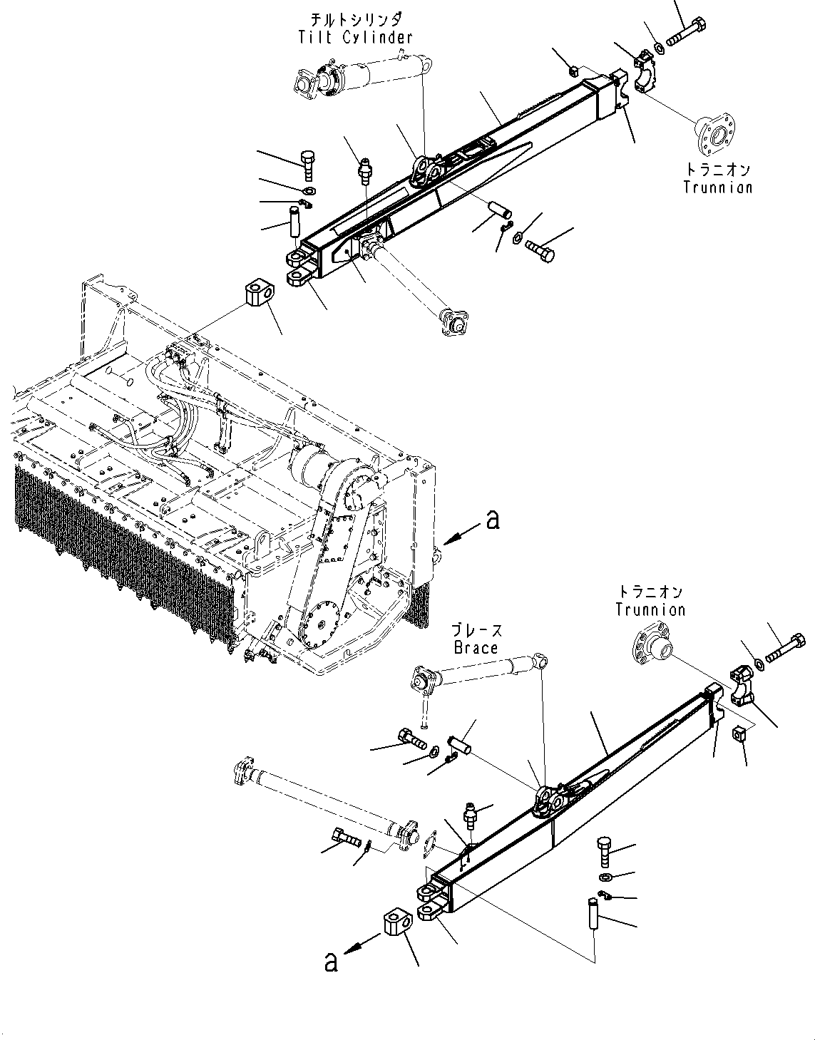 Komatsu parts book diagram for D85MS-15 S/N 2101-UP: DOZER FRAME, FRAME(#1006-)