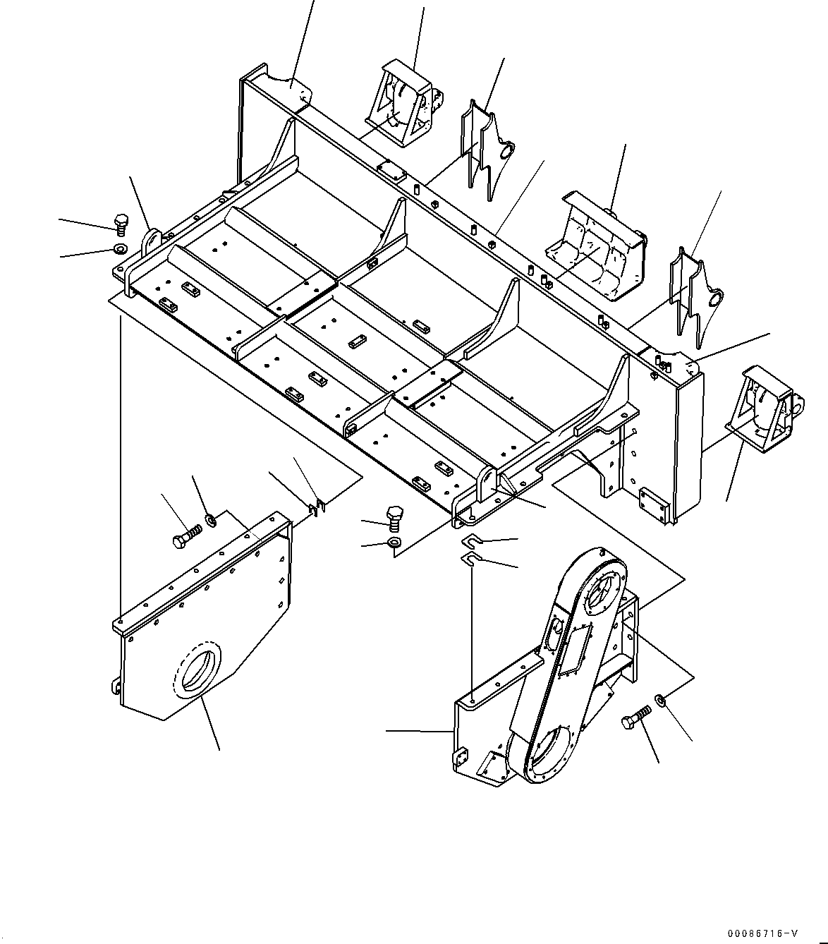 Komatsu parts book diagram for D85MS-15 S/N 2101-UP: ROTOR, BRACKET (1/2)(#1006-2002)
