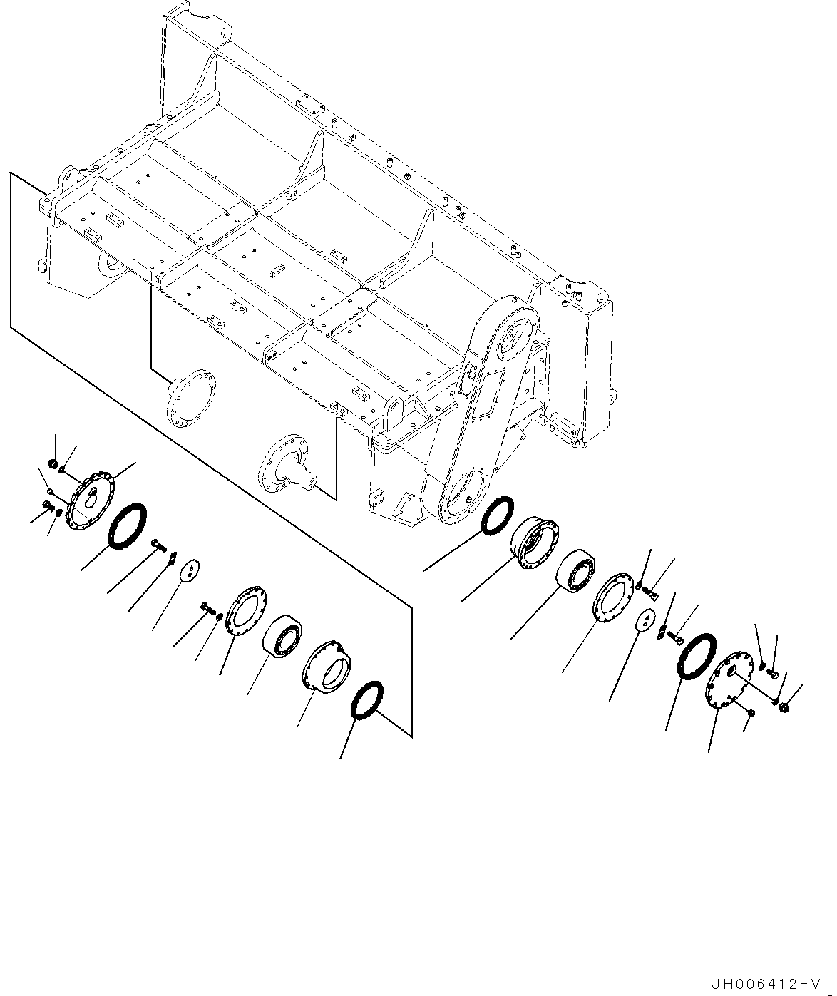 Komatsu parts book diagram for D85MS-15 S/N 2101-UP: ROTOR, BEARING AND BEARING COVER(#1006-)