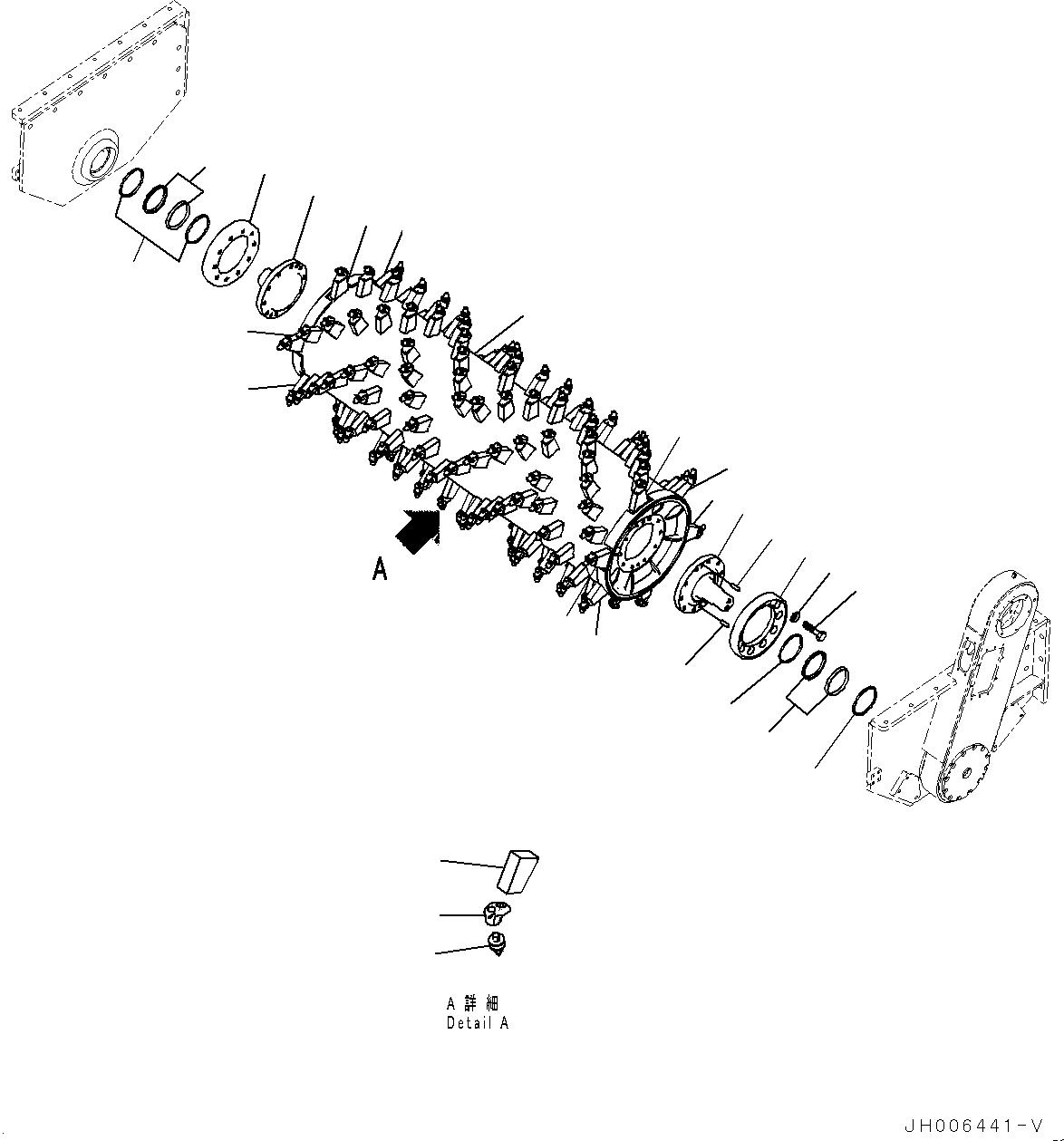 Komatsu parts book diagram for D85MS-15 S/N 2101-UP: ROTOR, DEMINING ROTOR(#1006-)