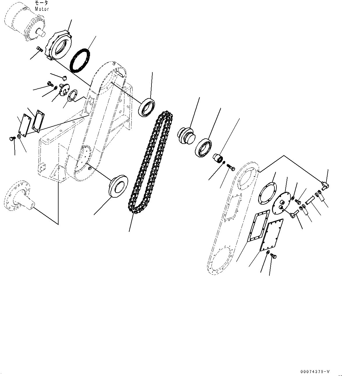 Komatsu parts book diagram for D85MS-15 S/N 2101-UP: ROTOR, CHAIN AND DRIVEN SPROCKET(#1006-)