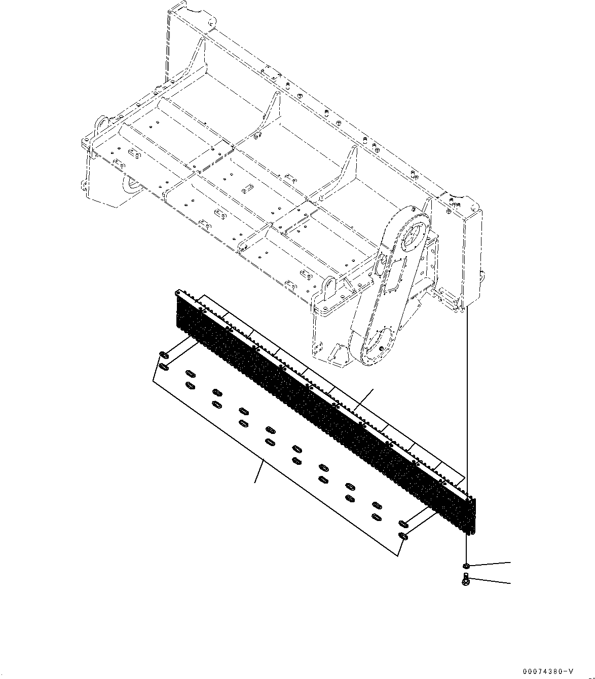 Komatsu parts book diagram for D85MS-15 S/N 2101-UP: ROTOR, CHAIN GUARD, REAR(#2101-)
