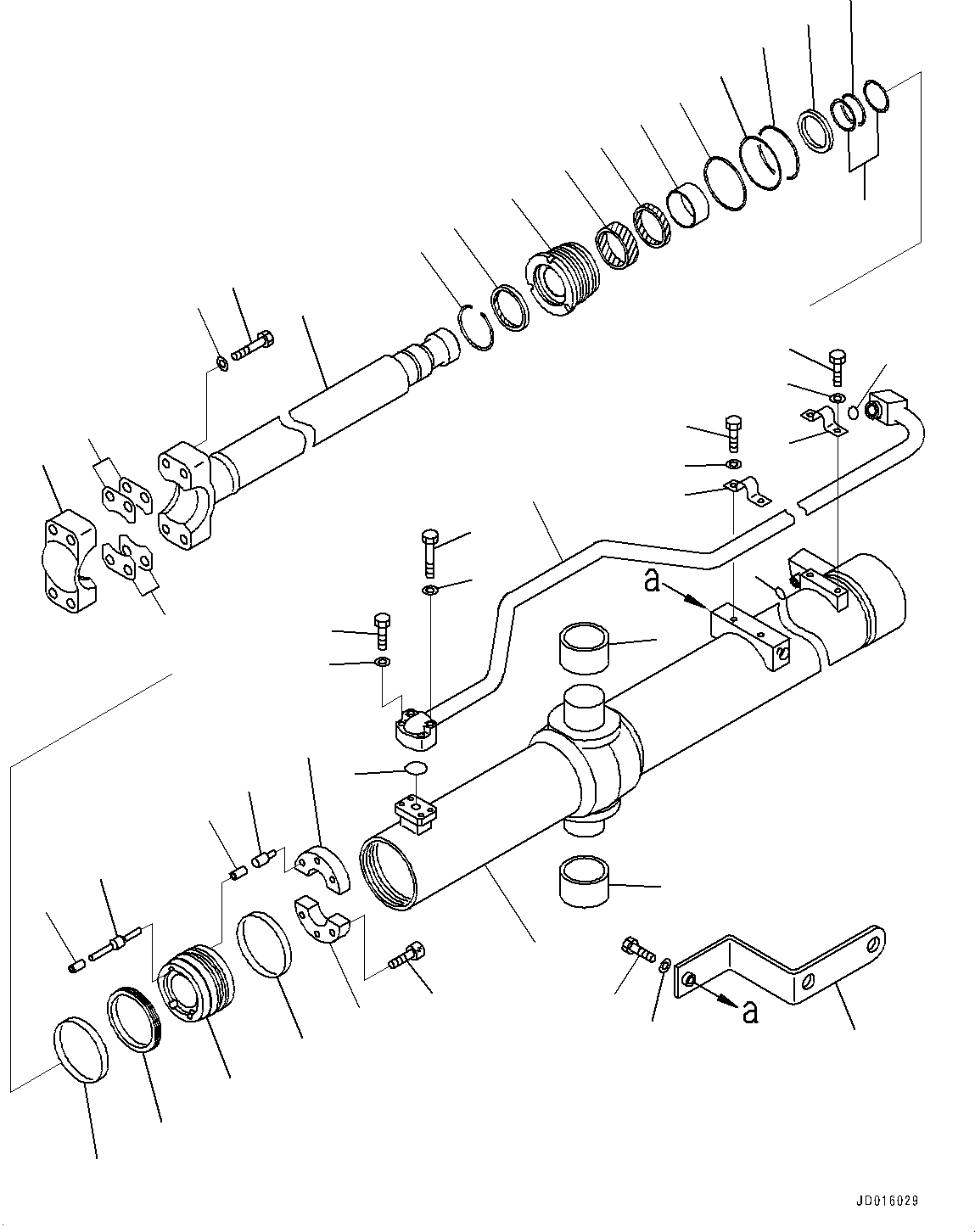 Komatsu parts book diagram for D85MS-15 S/N 2101-UP: ROTOR LIFT CYLINDER, INNER PARTS, LIFT CYLINDER, R.H.(#2002-)