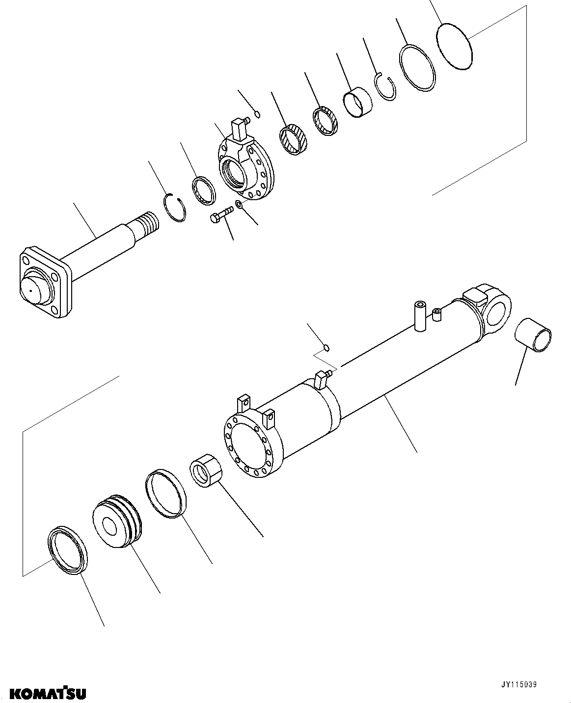Komatsu parts book diagram for D85MS-15 S/N 2101-UP: DOZER BLADE TILT CYLINDER, INNER PARTS, LIFT CYLINDER(#2002-)