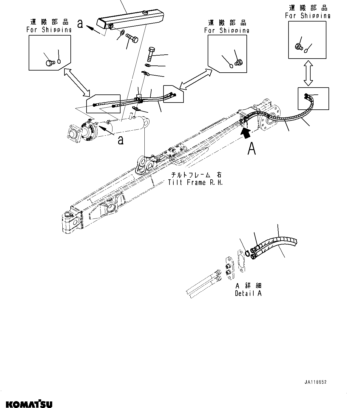 Komatsu parts book diagram for D85MS-15 S/N 2101-UP: ROTOR LIFT PIPING, (#2003-)