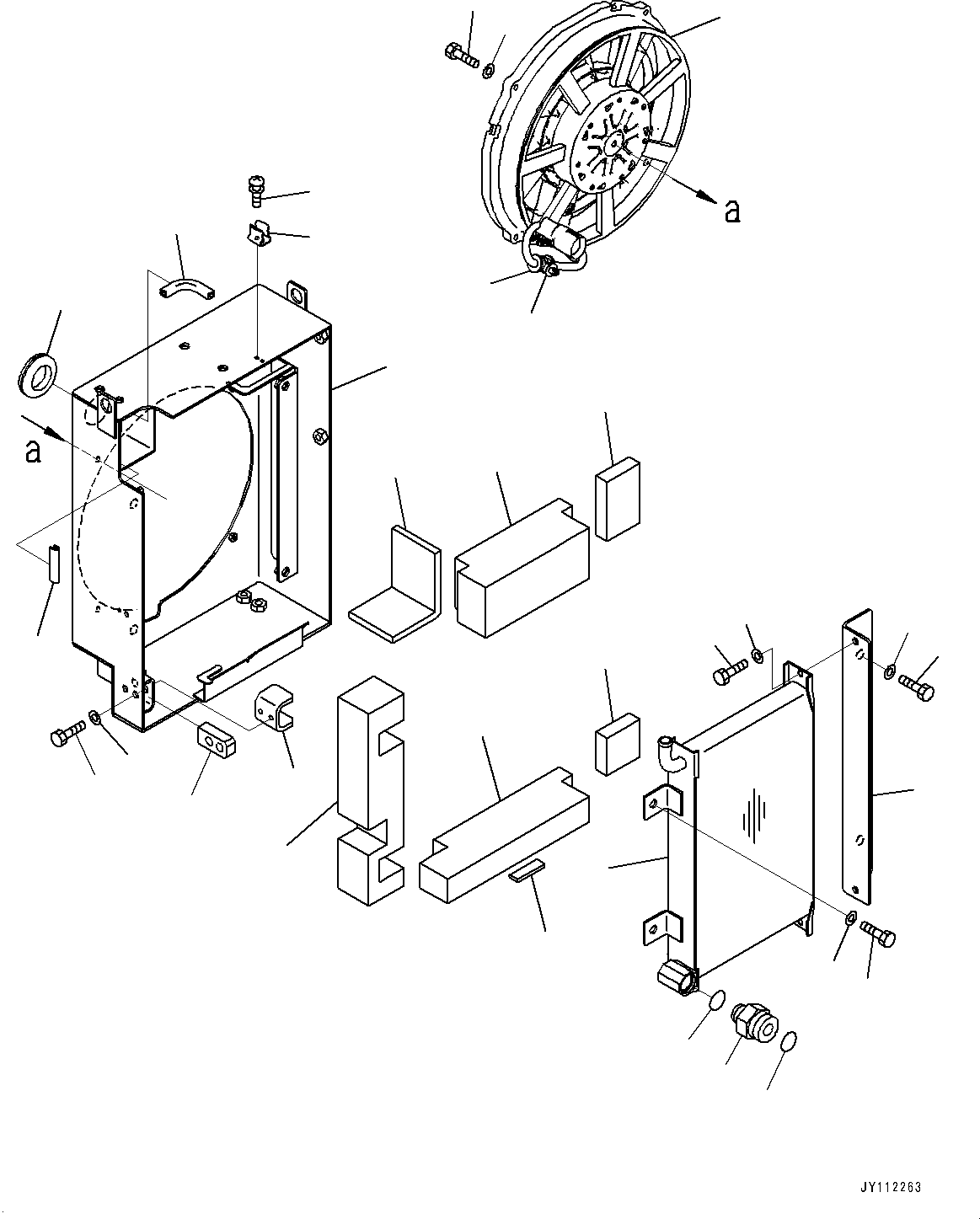 Komatsu parts book diagram for PC33E-6 S/N 2201-UP: COOLING SYSTEM, FAN(#2201-)