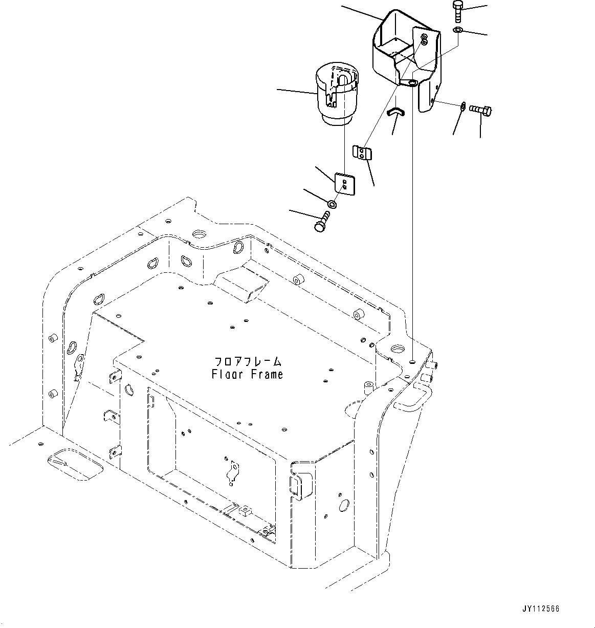 Komatsu parts book diagram for PC33E-6 S/N 2201-UP: KOMTRAX CONTROLLER AND ANTENNA, CUP HOLDER(#2201-)