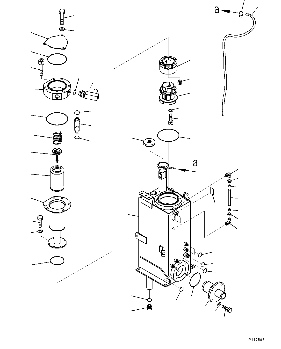 Komatsu parts book diagram for PC33E-6 S/N 2201-UP: HYDRAULIC TANK, TANK(#2201-)
