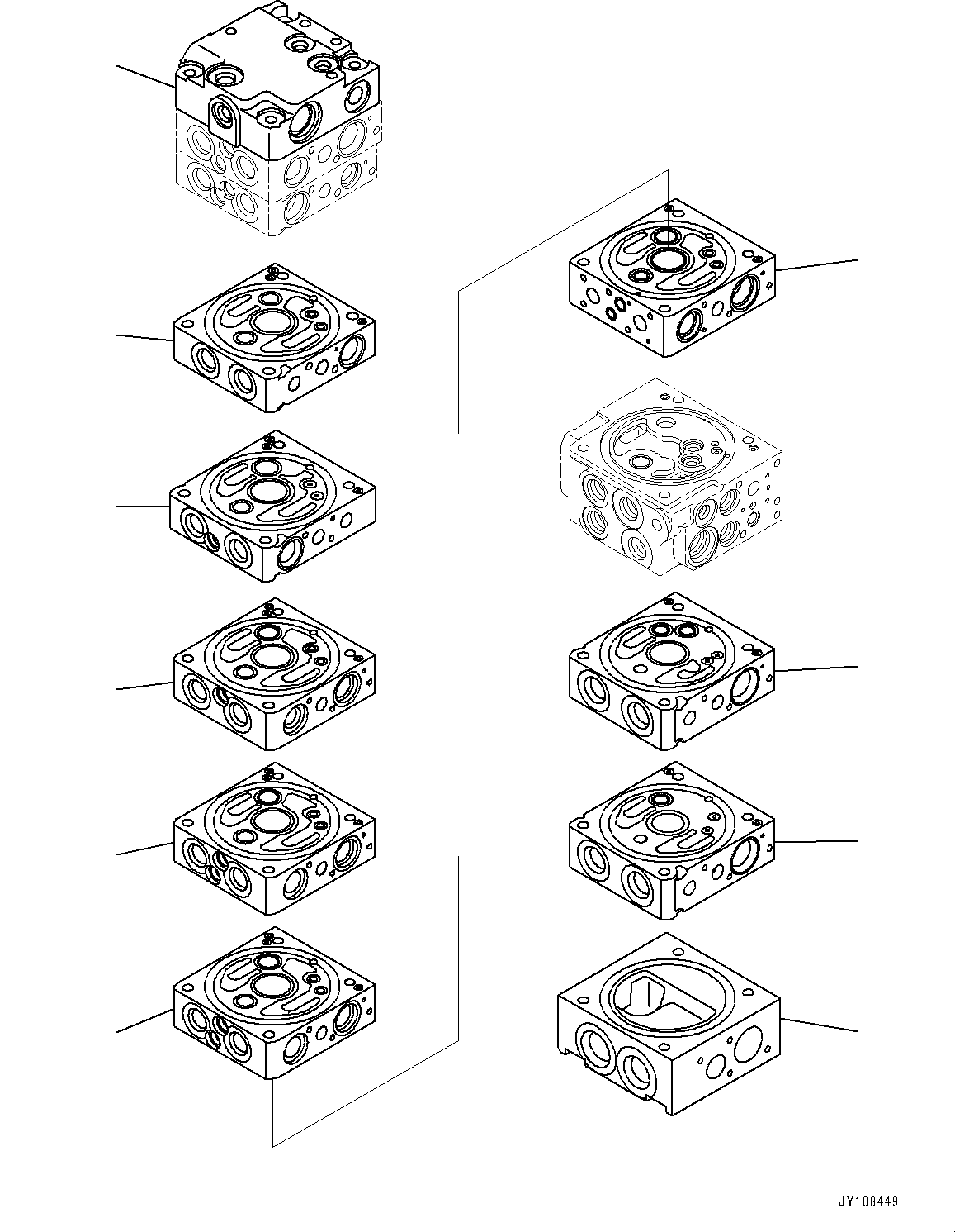 Komatsu parts book diagram for PC33E-6 S/N 2201-UP: CONTROL VALVE, 10-VALVE (1/26)(#2201-)