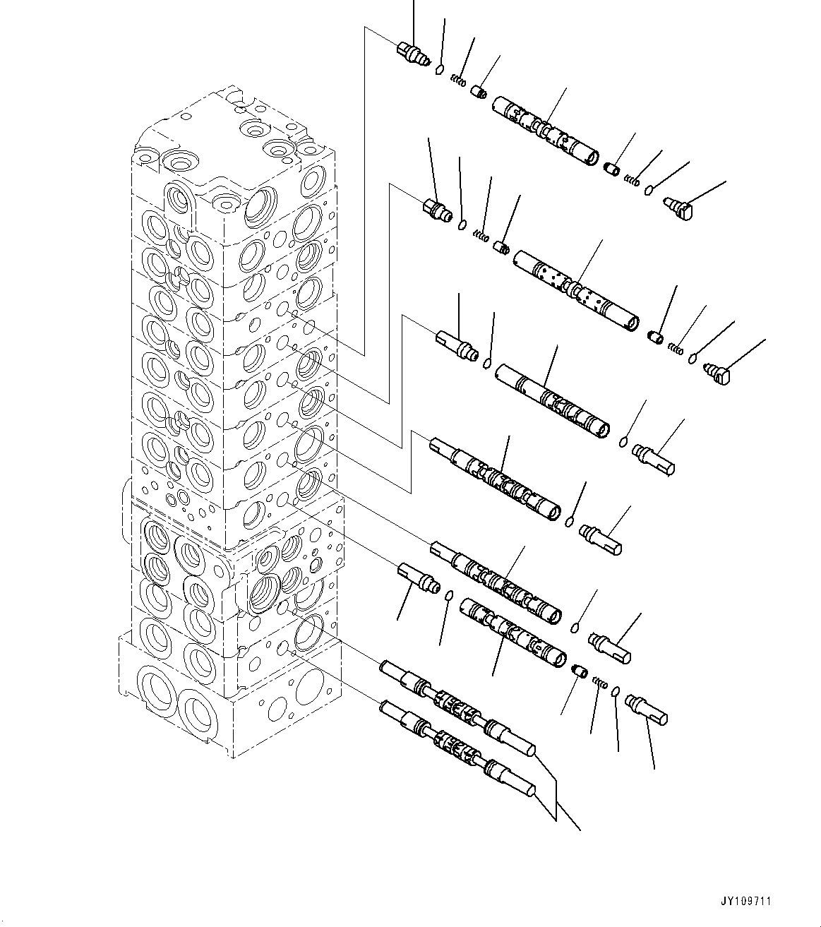 Komatsu parts book diagram for PC33E-6 S/N 2201-UP: CONTROL VALVE, 10-VALVE (3/26)(#2201-)