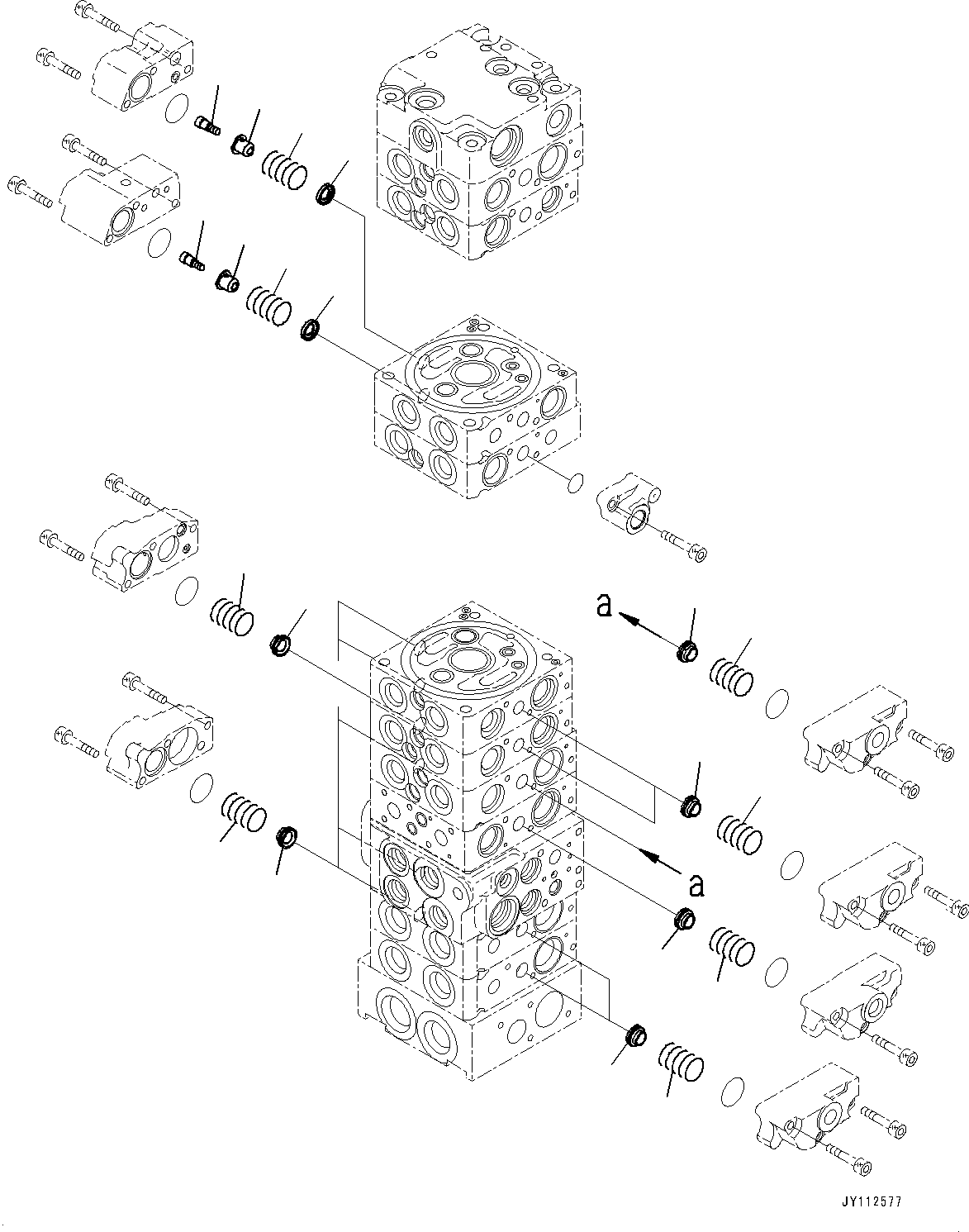 Komatsu parts book diagram for PC33E-6 S/N 2201-UP: CONTROL VALVE, 10-VALVE (4/26)(#2201-)