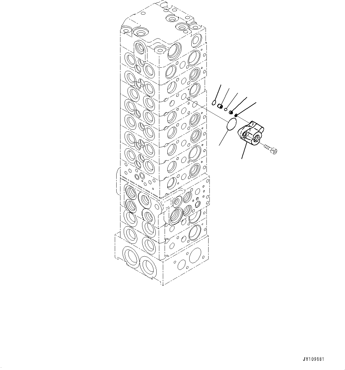 Komatsu parts book diagram for PC33E-6 S/N 2201-UP: CONTROL VALVE, 10-VALVE (9/26)(#2201-)