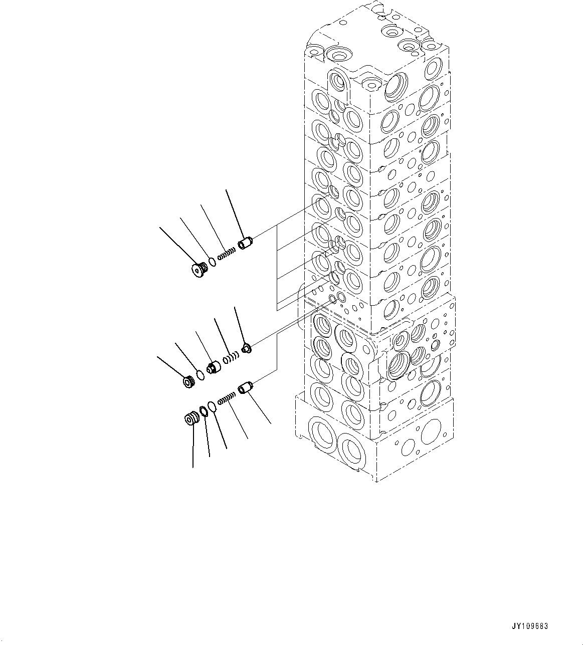 Komatsu parts book diagram for PC33E-6 S/N 2201-UP: CONTROL VALVE, 10-VALVE (11/26)(#2201-)
