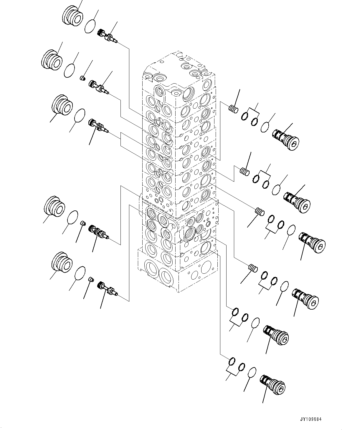 Komatsu parts book diagram for PC33E-6 S/N 2201-UP: CONTROL VALVE, 10-VALVE (12/26)(#2201-)