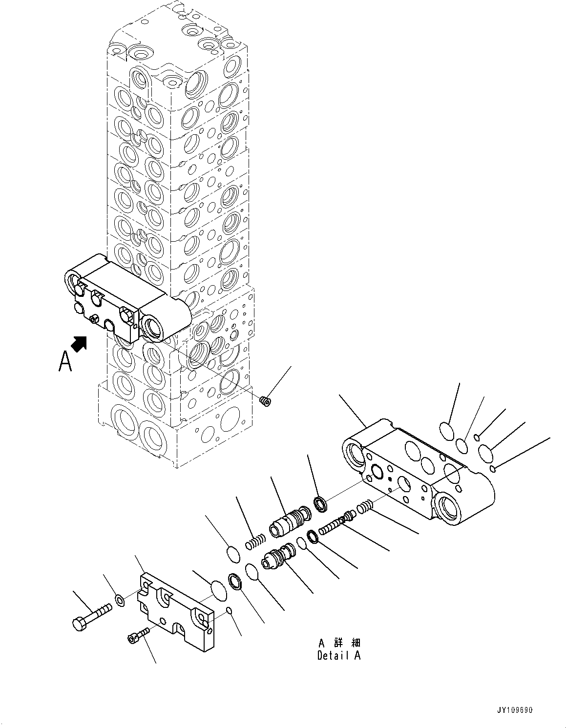 Komatsu parts book diagram for PC33E-6 S/N 2201-UP: CONTROL VALVE, 10-VALVE (18/26)(#2201-)