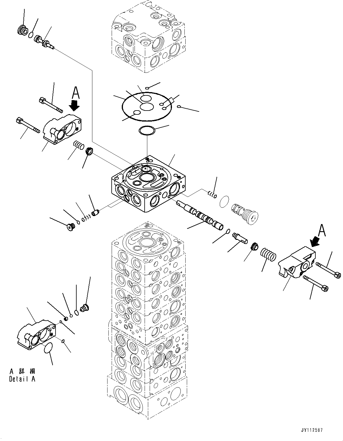 Komatsu parts book diagram for PC33E-6 S/N 2201-UP: CONTROL VALVE, 10-VALVE (22/26)(#2201-)