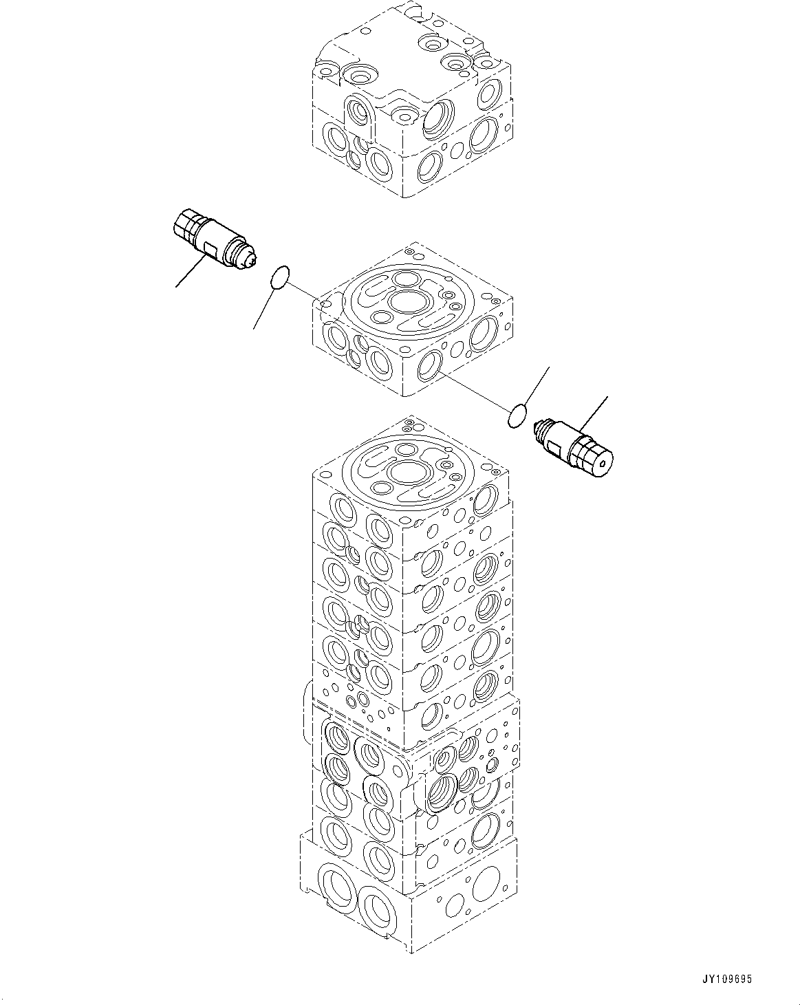 Komatsu parts book diagram for PC33E-6 S/N 2201-UP: CONTROL VALVE, 10-VALVE (23/26)(#2201-)