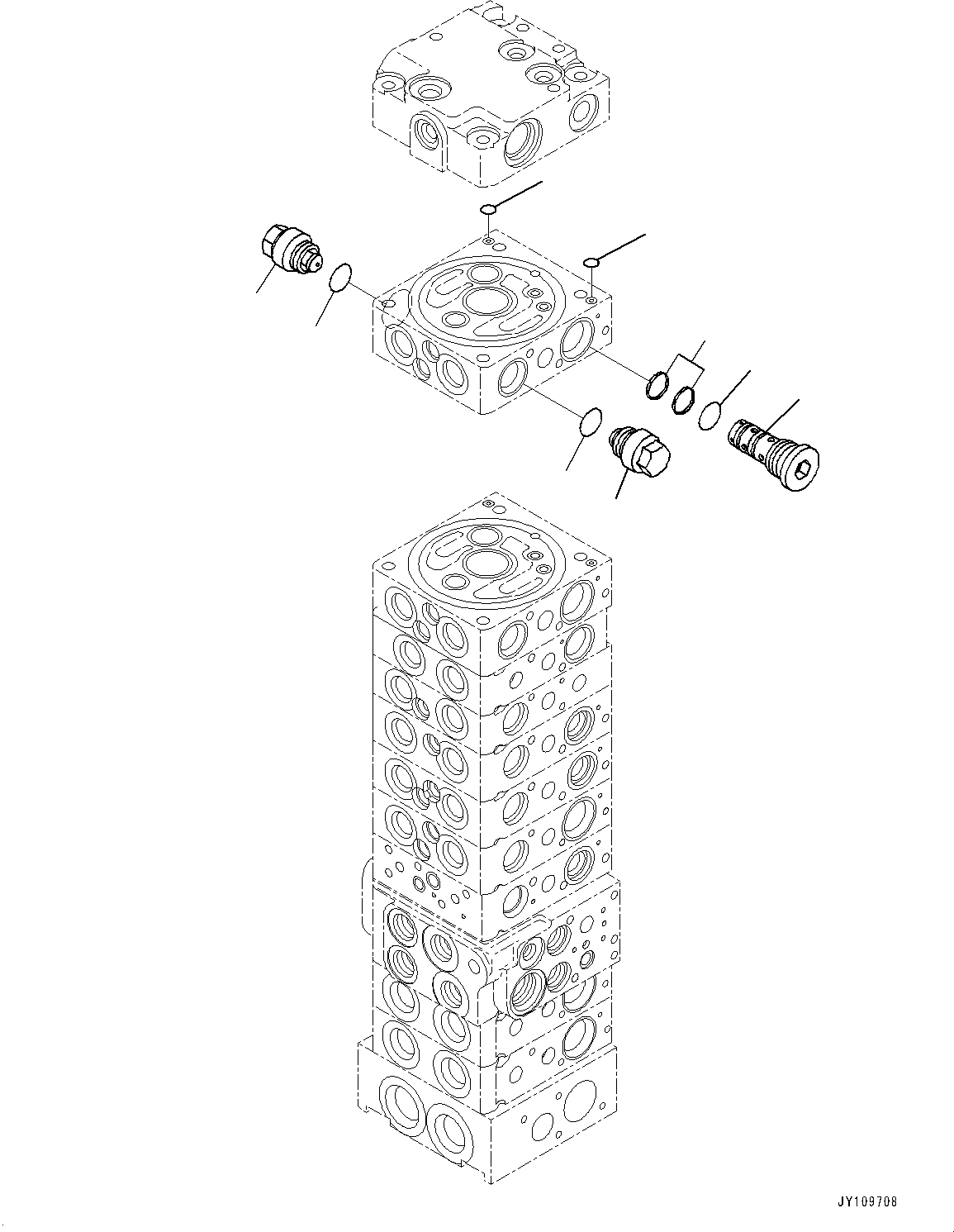 Komatsu parts book diagram for PC33E-6 S/N 2201-UP: CONTROL VALVE, 10-VALVE (26/26)(#2201-)