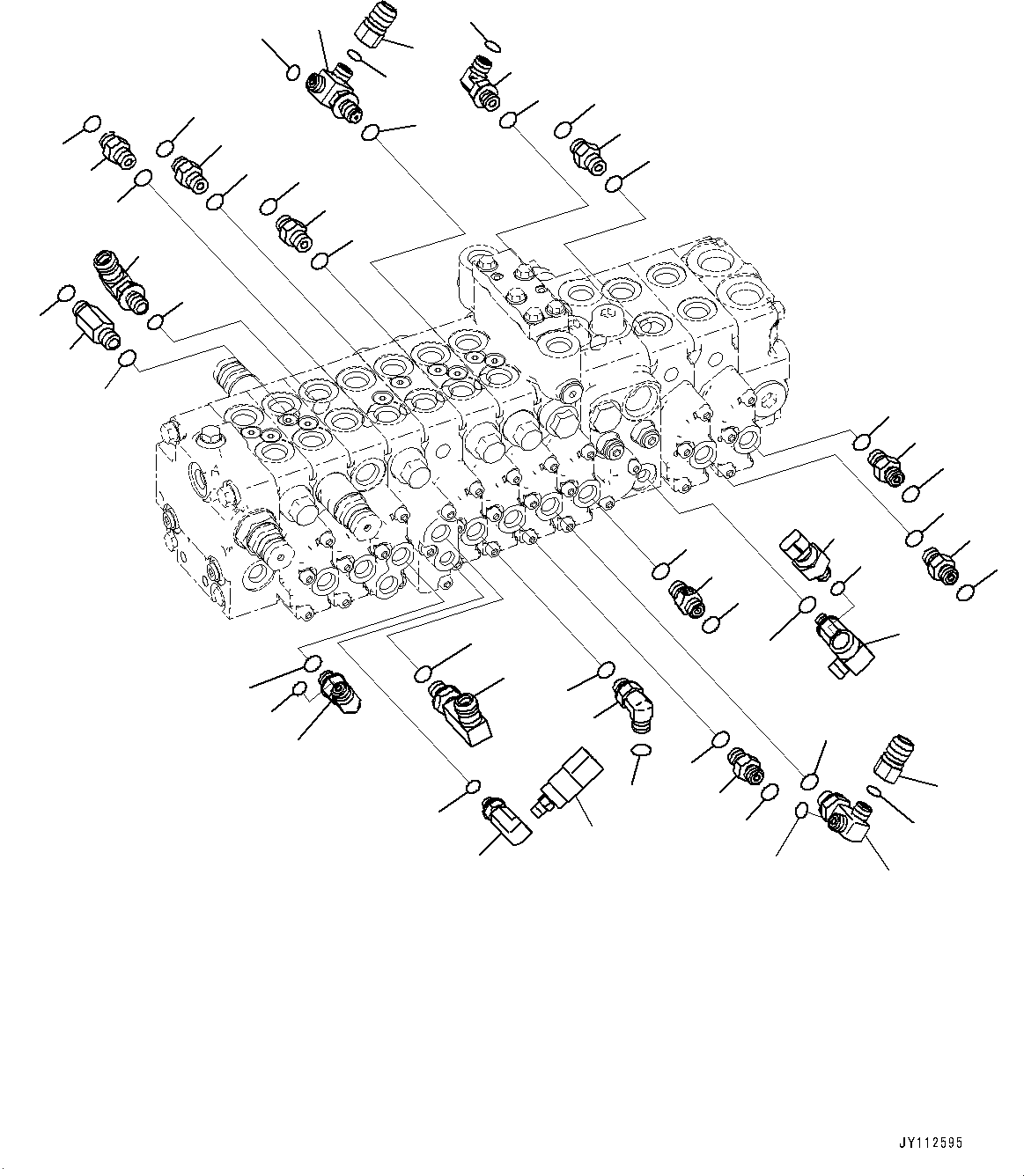 Komatsu parts book diagram for PC33E-6 S/N 2201-UP: CONTROL VALVE, CONNECTING PARTS (3/3)(#2201-)