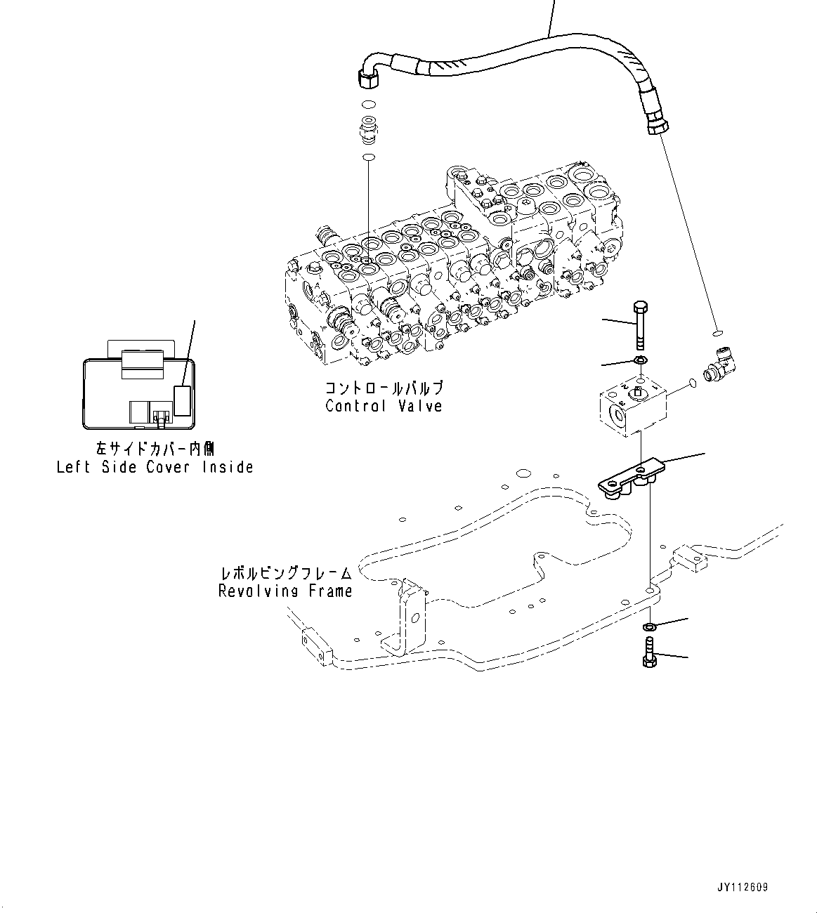 Komatsu parts book diagram for PC33E-6 S/N 2201-UP: CONTROL VALVE, VALVE PIPING(#2201-2200)