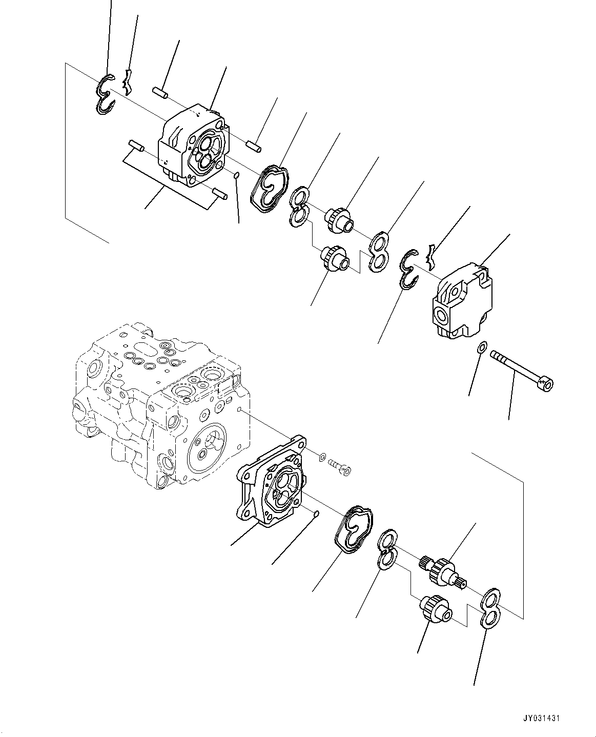 Komatsu parts book diagram for PC33E-6 S/N 2201-UP: PISTON PUMP, GEAR PUMP(#2201-)