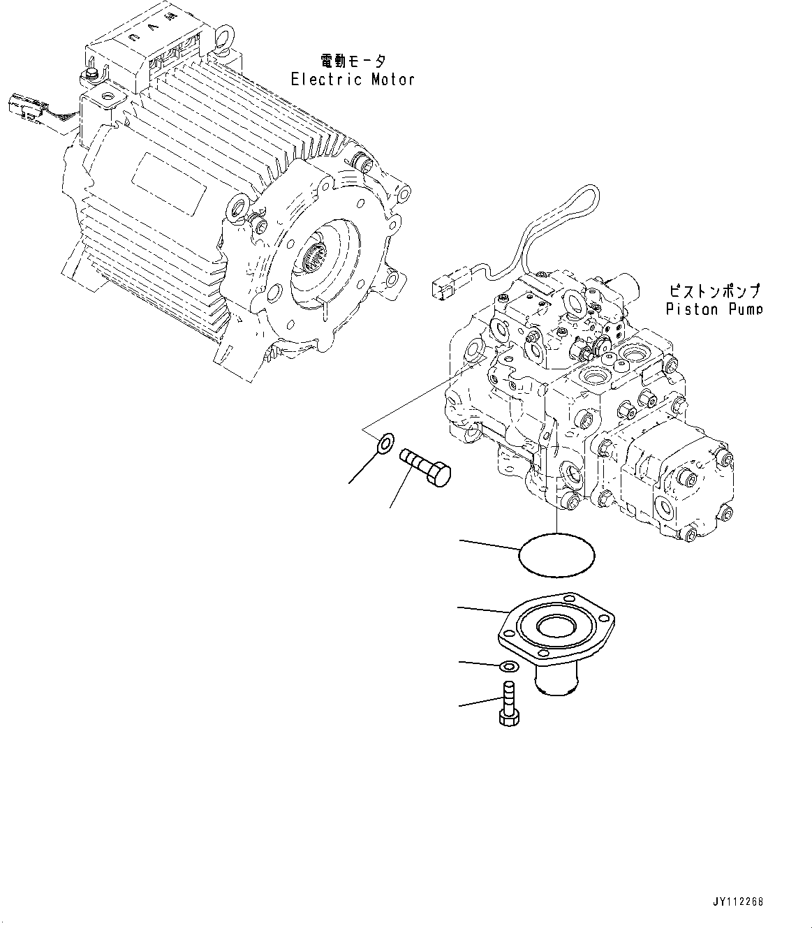 Komatsu parts book diagram for PC33E-6 S/N 2201-UP: PISTON PUMP, FLANGE(#2201-)