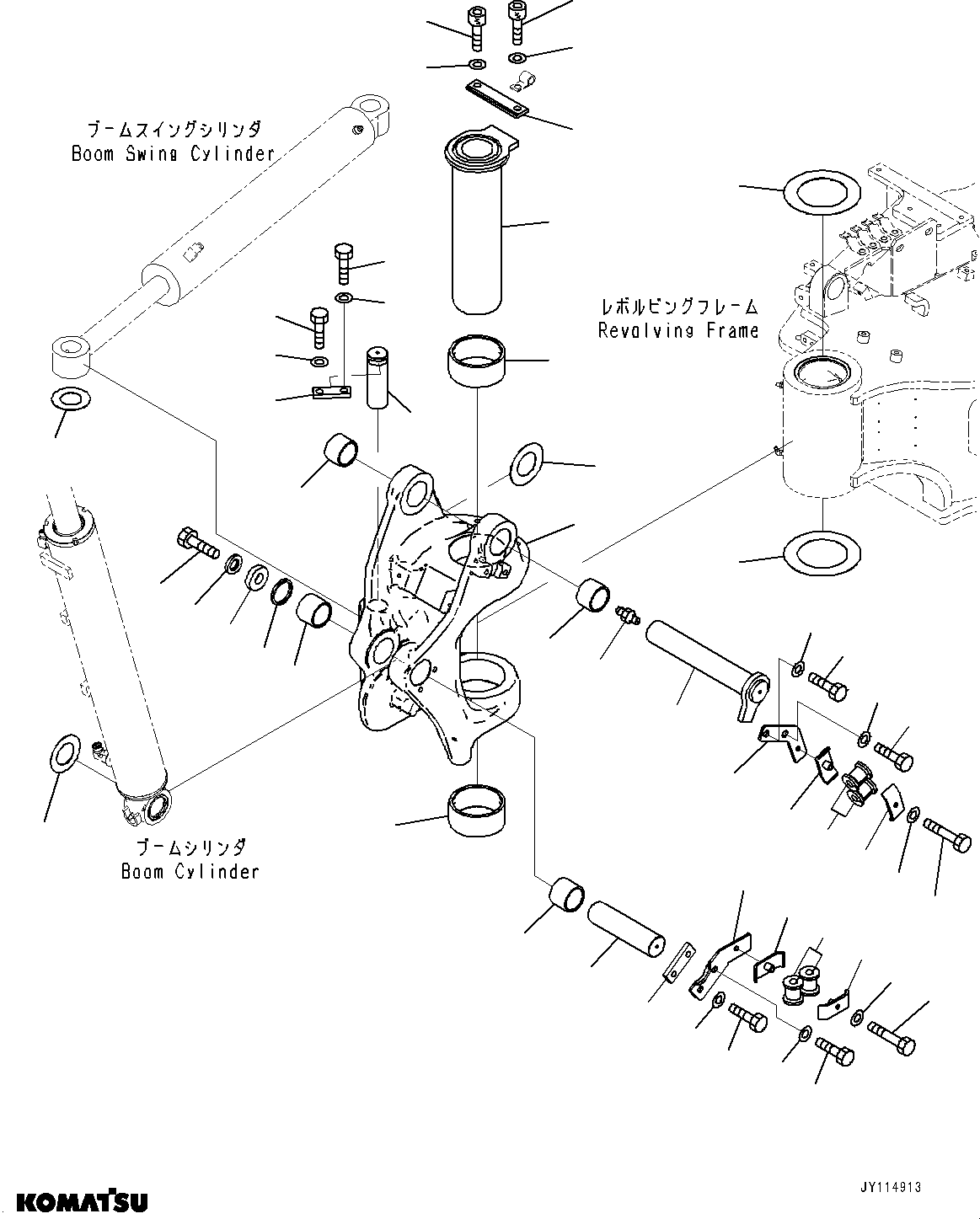 Komatsu parts book diagram for PC33E-6 S/N 2201-UP: BOOM SWING BRACKET, BRACKET (PROVISION FOR QUICK HITCH)(#2201-)