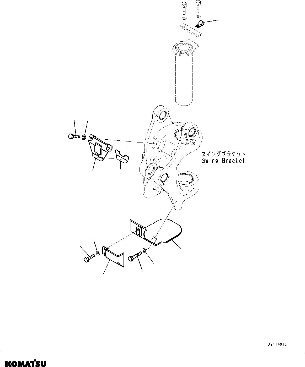 Komatsu parts book diagram for PC33E-6 S/N 2201-UP: BOOM SWING BRACKET, COVER(#2201-)