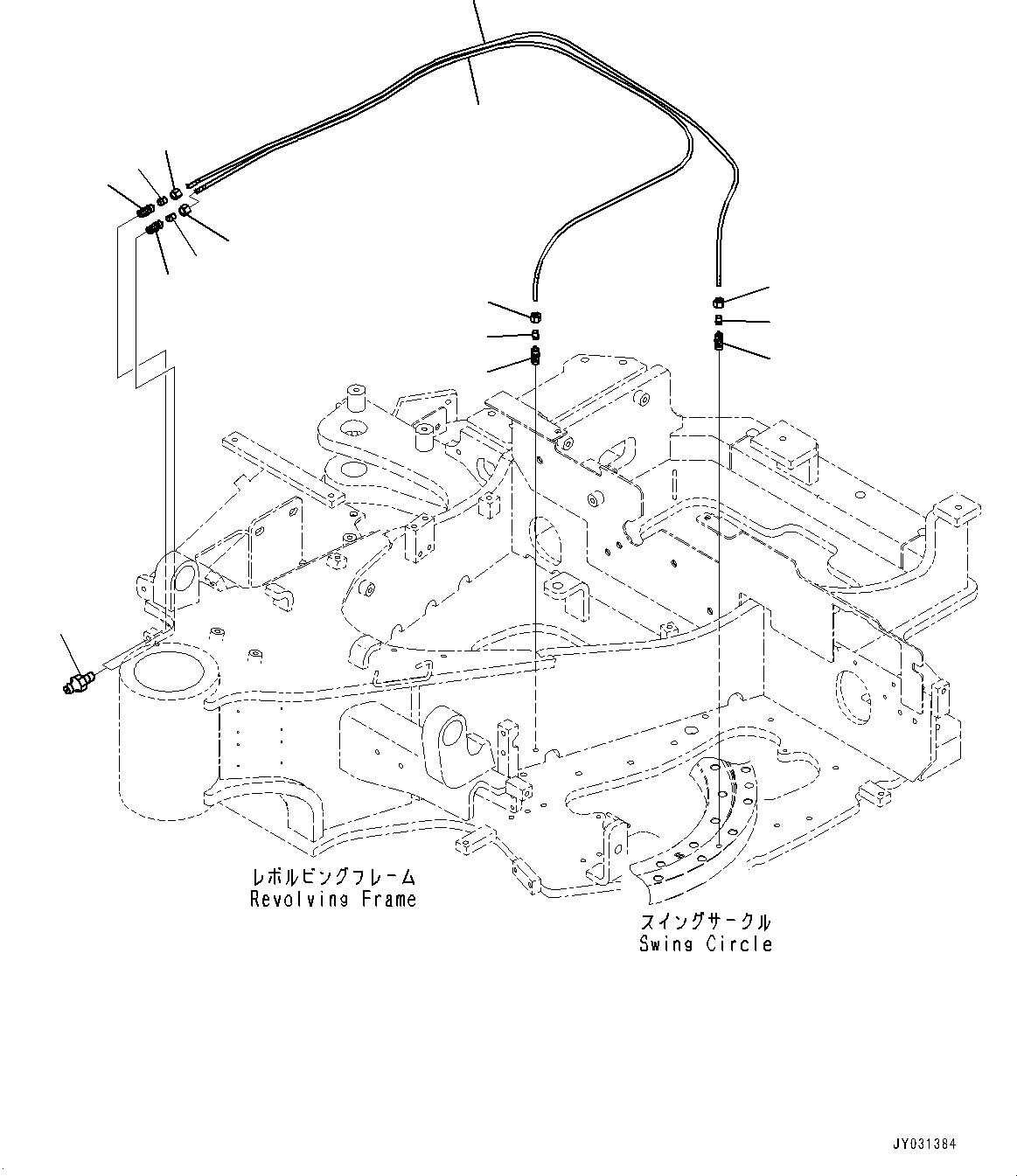 Komatsu parts book diagram for PC33E-6 S/N 2201-UP: SWING CIRCLE LUBRICATION, (#2201-)