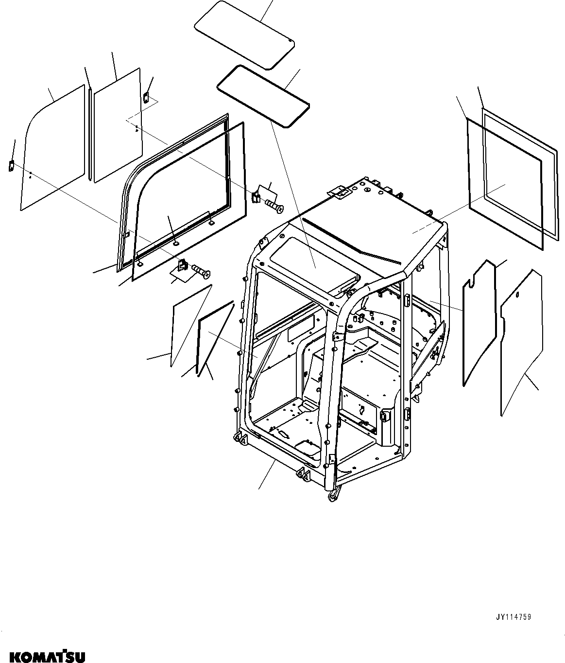 Komatsu parts book diagram for PC33E-6 S/N 2201-UP: CAB, CAB BODY AND WINDOW(#2201-)