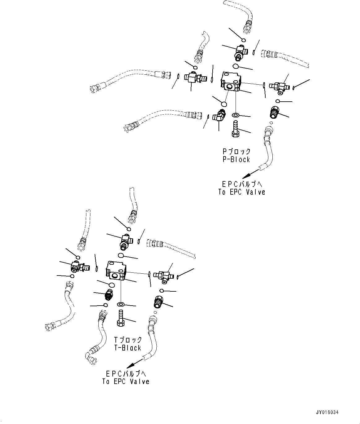 Komatsu parts book diagram for PC33E-6 S/N 2201-UP: CAB, FLOOR, P, T BLOCK(#2201-)