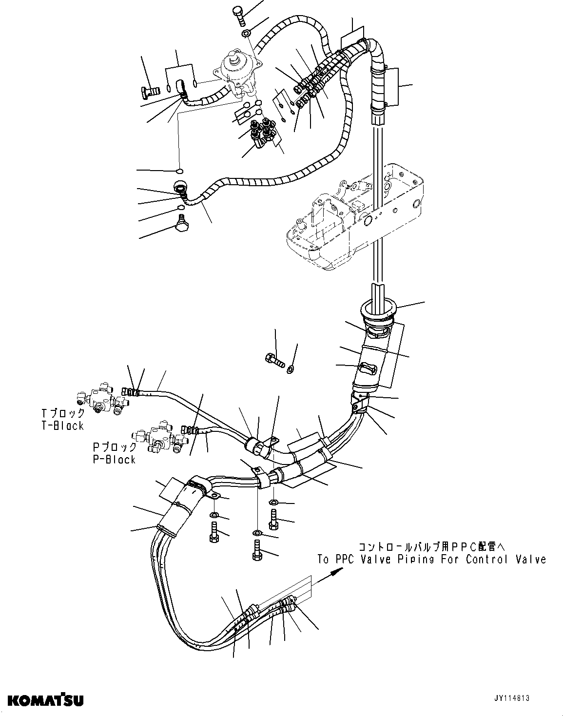 Komatsu parts book diagram for PC33E-6 S/N 2201-UP: CAB, PPC PIPING, L.H.(#2201-)