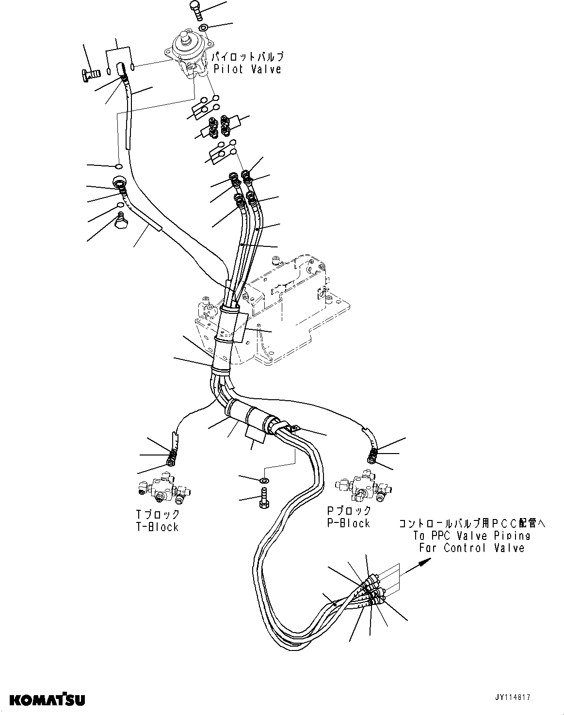 Komatsu parts book diagram for PC33E-6 S/N 2201-UP: CAB, PPC PIPING, R.H.(#2201-)